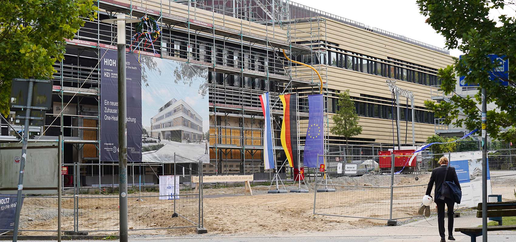 Laborplanung am Helmholtz-Institut für One Health: Die Arbeiten am Rohbau schreiten weiter voran.