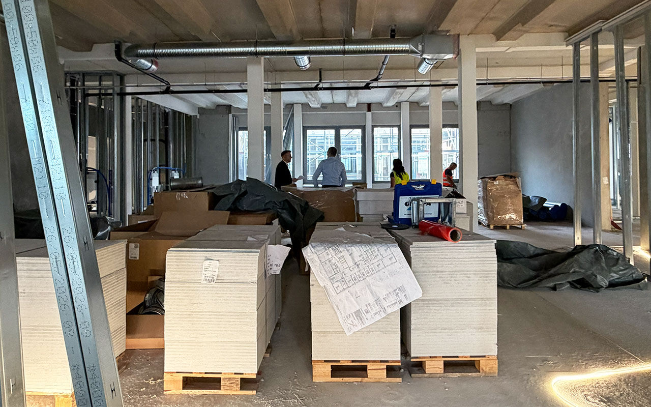 Künftige Kollaborationsfläche im Ausbau des HIOH